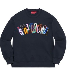 Supreme stacked crewneck in navy
